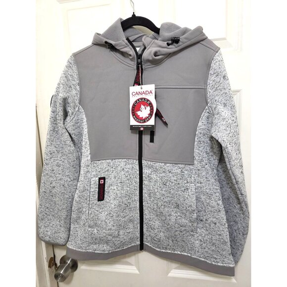 NWT Canada Weather Gear Women's Gray & Light Gray Full-Zip Hoodie Jacket Size s/ - Picture 2 of 10